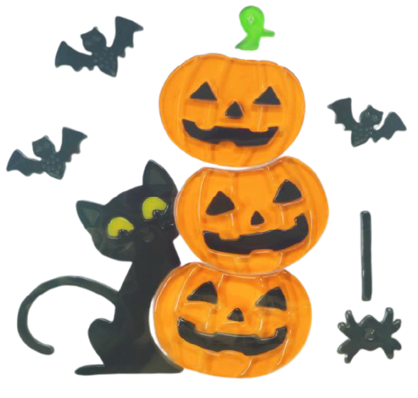 Halloween Window Gel Clings Ghost Pumpkin Bat Witch Cat Boo Blood Decal Stickers for Halloween Home Party Window Decorations