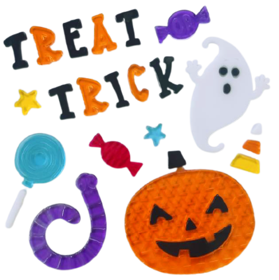 Halloween Window Gel Clings Ghost Pumpkin Bat Witch Cat Boo Blood Decal Stickers for Halloween Home Party Window Decorations
