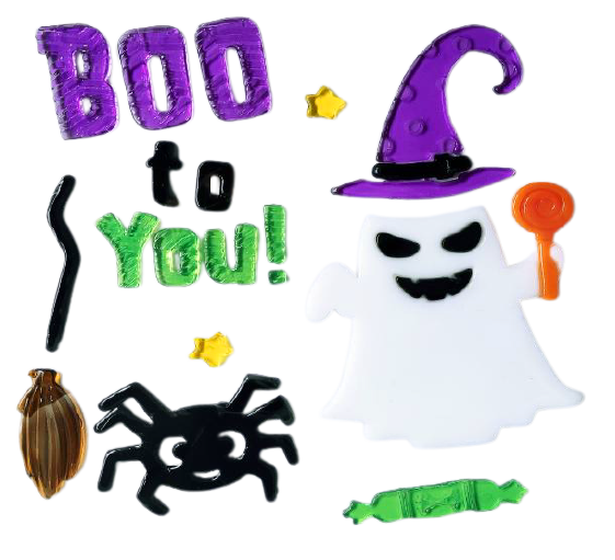 Halloween Window Gel Clings Ghost Pumpkin Bat Witch Cat Boo Blood Decal Stickers for Halloween Home Party Window Decorations