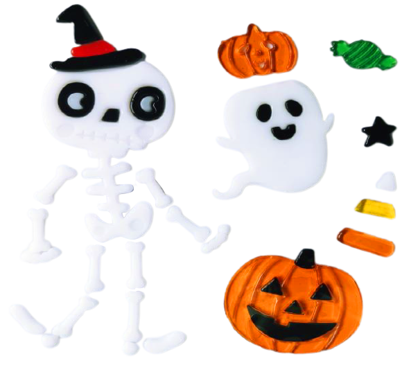 Halloween Window Gel Clings Ghost Pumpkin Bat Witch Cat Boo Blood Decal Stickers for Halloween Home Party Window Decorations