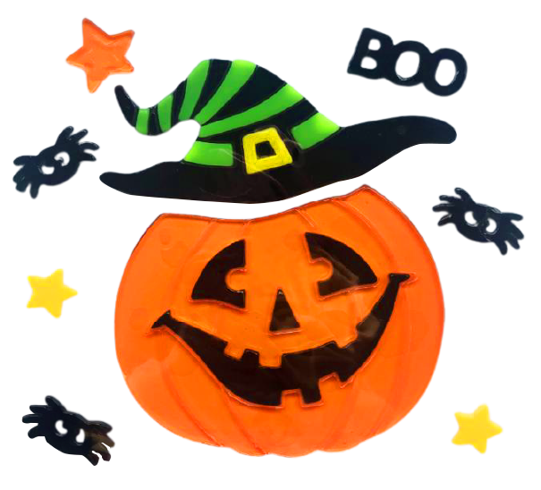 Halloween Window Gel Clings Ghost Pumpkin Bat Witch Cat Boo Blood Decal Stickers for Halloween Home Party Window Decorations