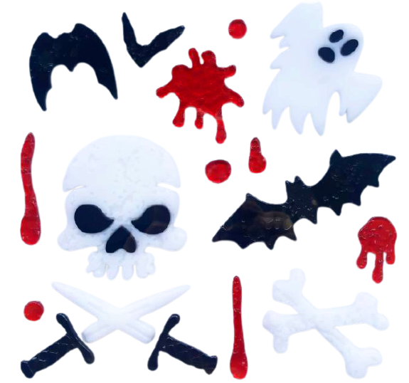 Halloween Window Gel Clings Ghost Pumpkin Bat Witch Cat Boo Blood Decal Stickers for Halloween Home Party Window Decorations
