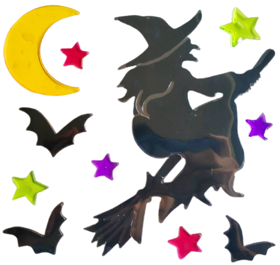 Halloween Window Gel Clings Ghost Pumpkin Bat Witch Cat Boo Blood Decal Stickers for Halloween Home Party Window Decorations