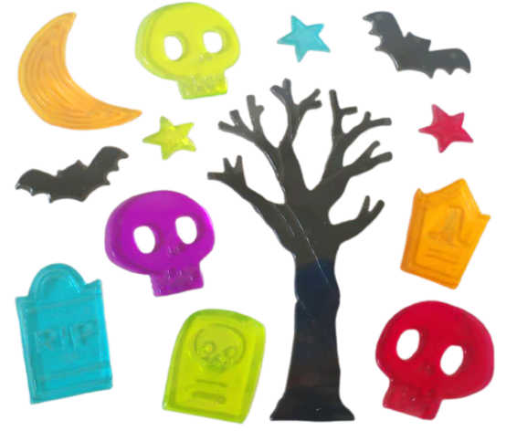 Halloween Window Gel Clings Ghost Pumpkin Bat Witch Cat Boo Blood Decal Stickers for Halloween Home Party Window Decorations