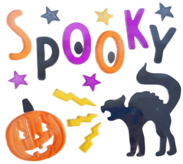 Halloween Window Gel Clings Ghost Pumpkin Bat Witch Cat Boo Blood Decal Stickers for Halloween Home Party Window Decorations