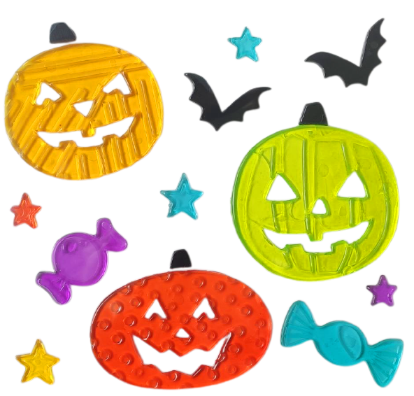 Halloween Window Gel Clings Ghost Pumpkin Bat Witch Cat Boo Blood Decal Stickers for Halloween Home Party Window Decorations