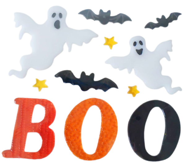 Halloween Window Gel Clings Ghost Pumpkin Bat Witch Cat Boo Blood Decal Stickers for Halloween Home Party Window Decorations