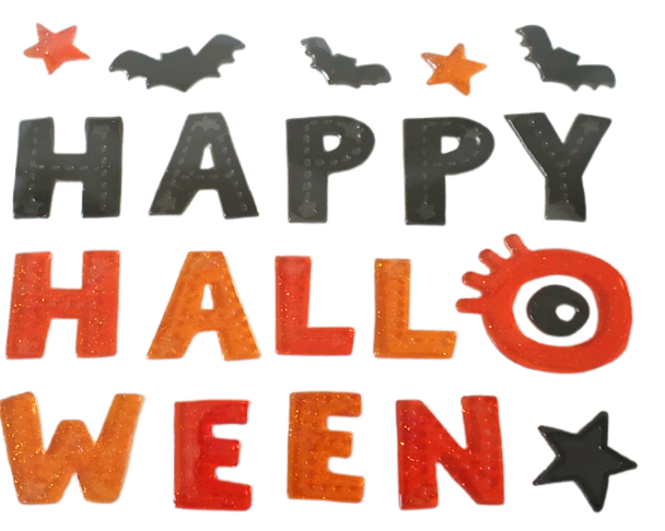 Halloween Window Gel Clings Ghost Pumpkin Bat Witch Cat Boo Blood Decal Stickers for Halloween Home Party Window Decorations