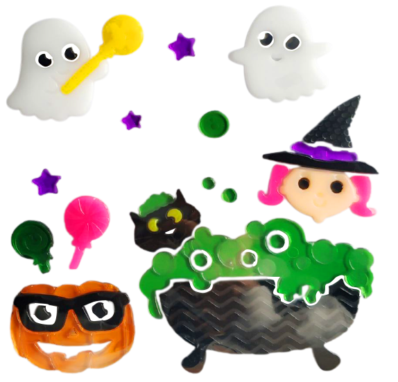 Halloween Window Gel Clings Ghost Pumpkin Bat Witch Cat Boo Blood Decal Stickers for Halloween Home Party Window Decorations