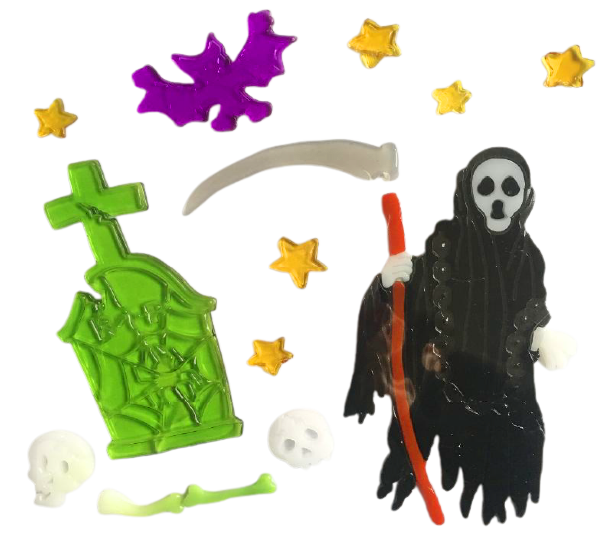 Halloween Window Gel Clings Ghost Pumpkin Bat Witch Cat Boo Blood Decal Stickers for Halloween Home Party Window Decorations