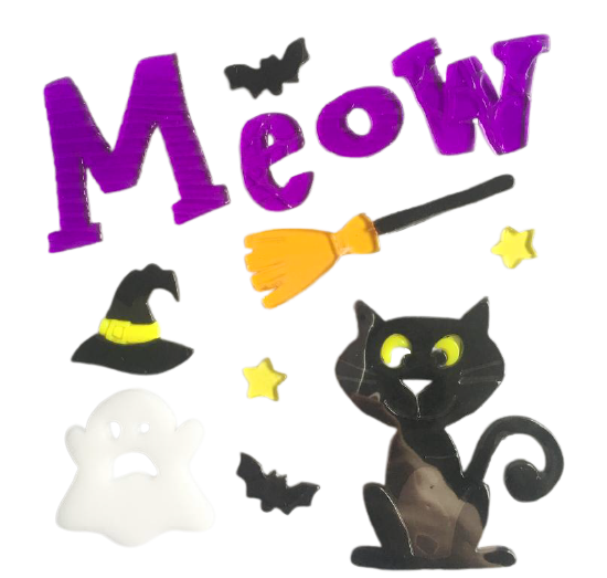 Halloween Window Gel Clings Ghost Pumpkin Bat Witch Cat Boo Blood Decal Stickers for Halloween Home Party Window Decorations