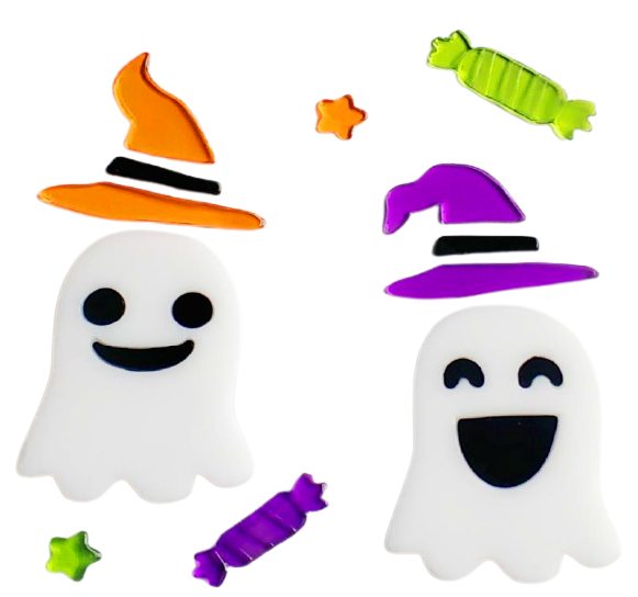 Halloween Window Gel Clings Ghost Pumpkin Bat Witch Cat Boo Blood Decal Stickers for Halloween Home Party Window Decorations