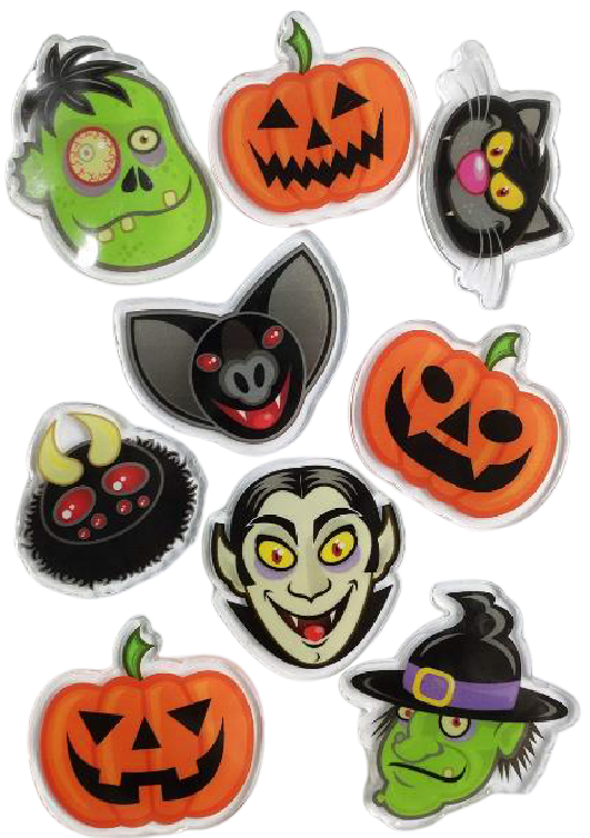 Halloween Window Gel Clings Ghost Pumpkin Bat Witch Cat Boo Blood Decal Stickers for Halloween Home Party Window Decorations