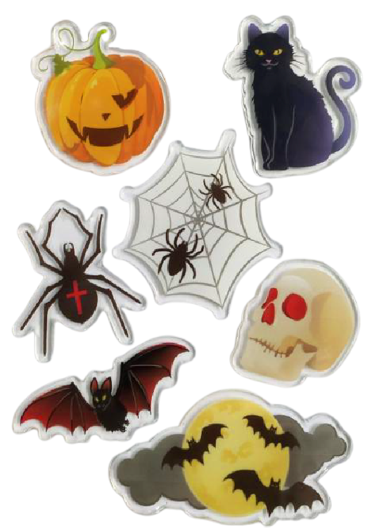Halloween Window Gel Clings Ghost Pumpkin Bat Witch Cat Boo Blood Decal Stickers for Halloween Home Party Window Decorations