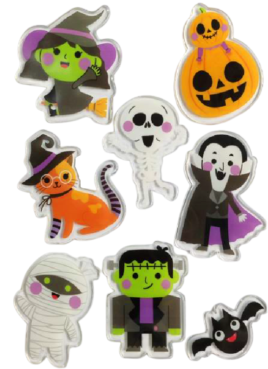 Halloween Window Gel Clings Ghost Pumpkin Bat Witch Cat Boo Blood Decal Stickers for Halloween Home Party Window Decorations