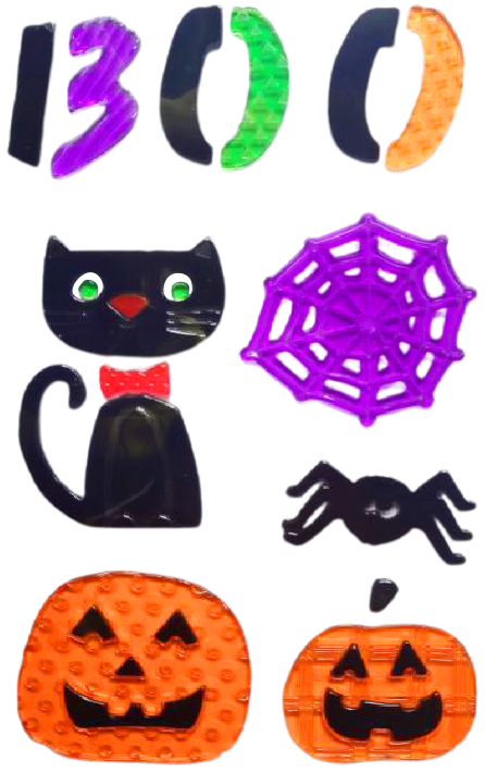 Halloween Window Gel Clings Ghost Pumpkin Bat Witch Cat Boo Blood Decal Stickers for Halloween Home Party Window Decorations