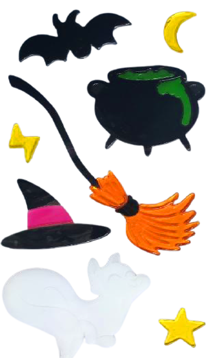 Halloween Window Gel Clings Ghost Pumpkin Bat Witch Cat Boo Blood Decal Stickers for Halloween Home Party Window Decorations