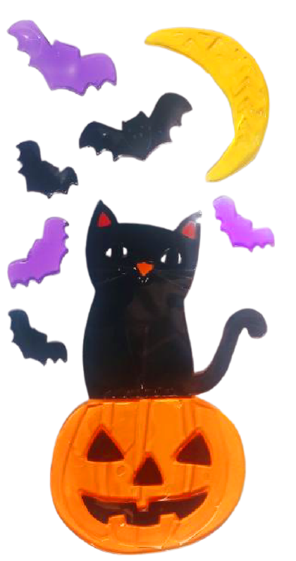 Halloween Window Gel Clings Ghost Pumpkin Bat Witch Cat Boo Blood Decal Stickers for Halloween Home Party Window Decorations