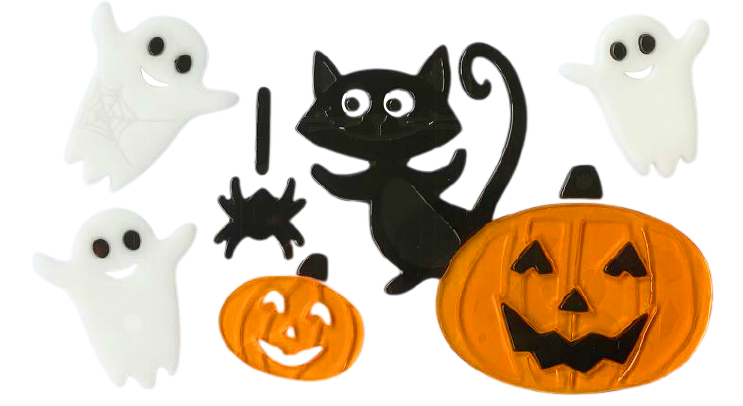 Halloween Window Gel Clings Ghost Pumpkin Bat Witch Cat Boo Blood Decal Stickers for Halloween Home Party Window Decorations