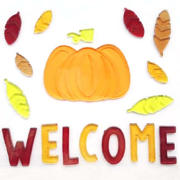 6 Sheets Fall Gel Window Clings for Glass Windows, FallThanksgiving Clings Gel Stickers,Hello Fall Leaves,Pumpkin for Autumn Holiday Window Decor