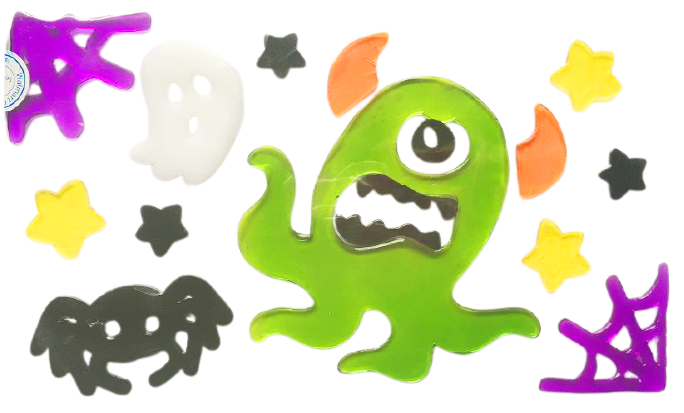 Halloween Window Gel Clings Ghost Pumpkin Bat Witch Cat Boo Blood Decal Stickers for Halloween Home Party Window Decorations