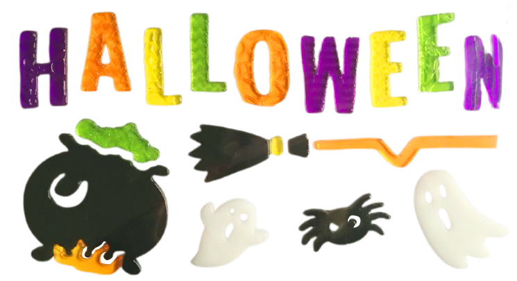 Halloween Window Gel Clings Ghost Pumpkin Bat Witch Cat Boo Blood Decal Stickers for Halloween Home Party Window Decorations