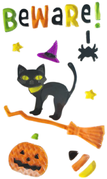 Halloween Window Gel Clings Ghost Pumpkin Bat Witch Cat Boo Blood Decal Stickers for Halloween Home Party Window Decorations