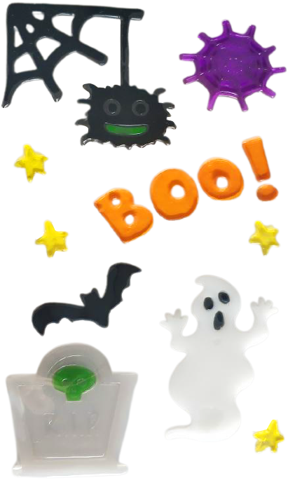 Halloween Window Gel Clings Ghost Pumpkin Bat Witch Cat Boo Blood Decal Stickers for Halloween Home Party Window Decorations