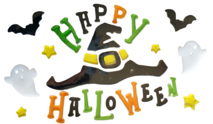Halloween Window Gel Clings Ghost Pumpkin Bat Witch Cat Boo Blood Decal Stickers for Halloween Home Party Window Decorations