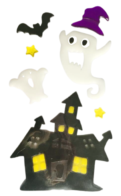 Halloween Window Gel Clings Ghost Pumpkin Bat Witch Cat Boo Blood Decal Stickers for Halloween Home Party Window Decorations