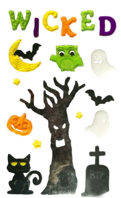 Halloween Window Gel Clings Ghost Pumpkin Bat Witch Cat Boo Blood Decal Stickers for Halloween Home Party Window Decorations