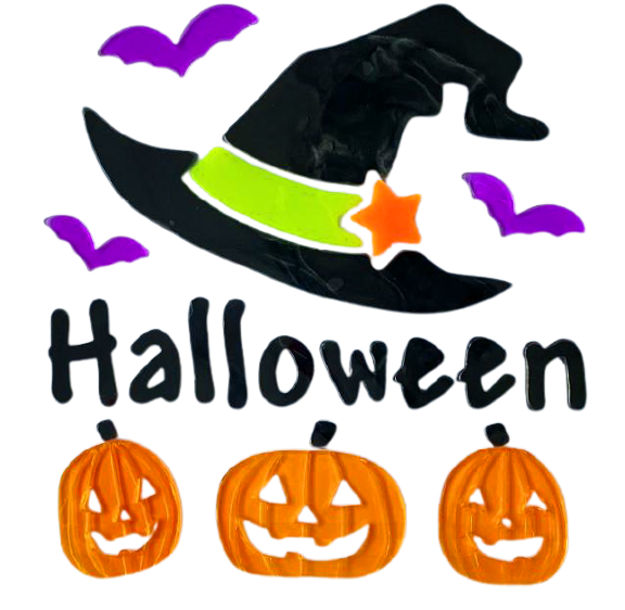Halloween Window Gel Clings Ghost Pumpkin Bat Witch Cat Boo Blood Decal Stickers for Halloween Home Party Window Decorations