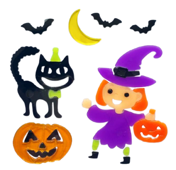 Halloween Window Gel Clings Ghost Pumpkin Bat Witch Cat Boo Blood Decal Stickers for Halloween Home Party Window Decorations