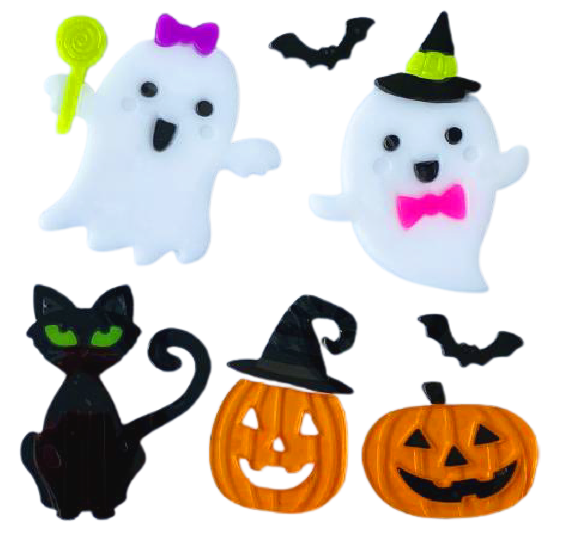 Halloween Window Gel Clings Ghost Pumpkin Bat Witch Cat Boo Blood Decal Stickers for Halloween Home Party Window Decorations