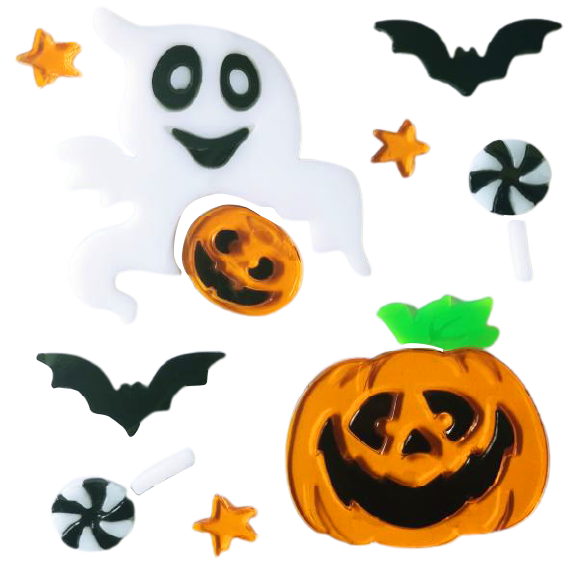 Halloween Window Gel Clings Ghost Pumpkin Bat Witch Cat Boo Blood Decal Stickers for Halloween Home Party Window Decorations