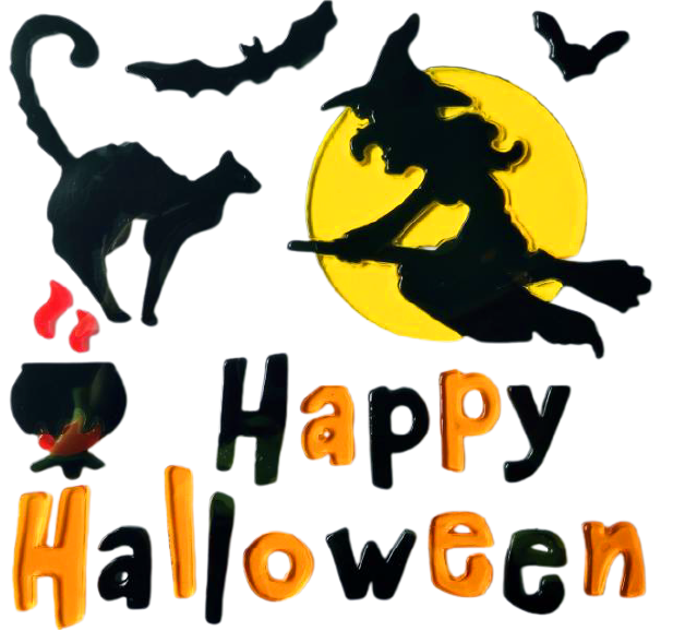 Halloween Window Gel Clings Ghost Pumpkin Bat Witch Cat Boo Blood Decal Stickers for Halloween Home Party Window Decorations