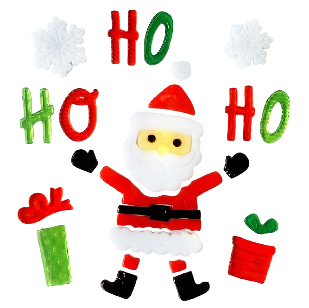 Christmas Gel Window Clings - Xmas Santa Claus Snowman Snowflake Penguin Christmas Tree Gift Window Stickers for Kids