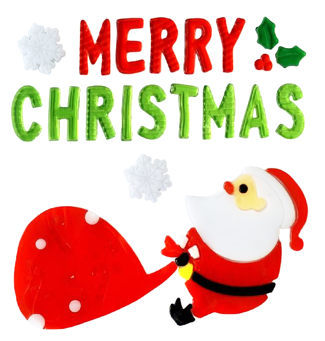 Christmas Gel Window Clings - Xmas Santa Claus Snowman Snowflake Penguin Christmas Tree Gift Window Stickers for Kids