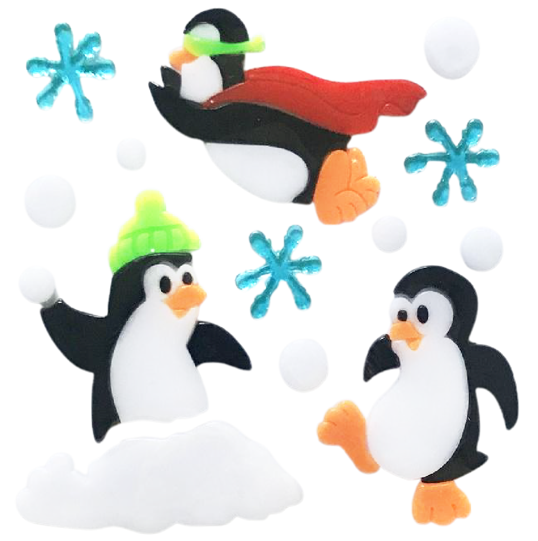 Christmas Gel Window Clings - Xmas Santa Claus Snowman Snowflake Penguin Christmas Tree Gift Window Stickers for Kids