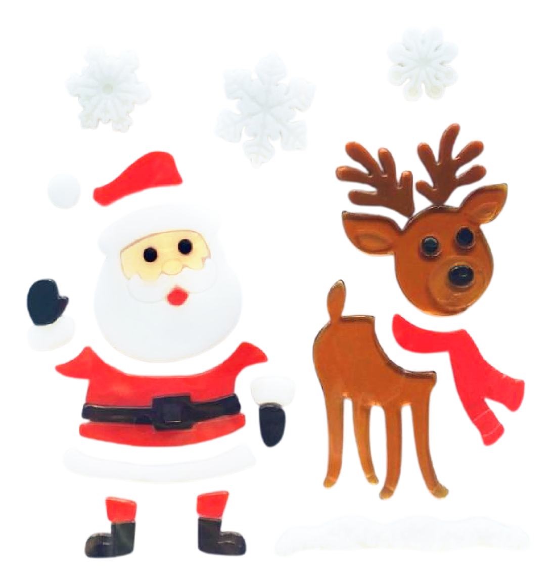 Christmas Gel Window Clings - Xmas Santa Claus Snowman Snowflake Penguin Christmas Tree Gift Window Stickers for Kids