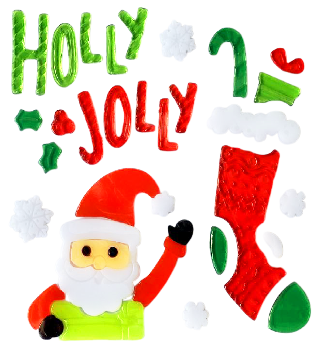 Christmas Gel Window Clings - Xmas Santa Claus Snowman Snowflake Penguin Christmas Tree Gift Window Stickers for Kids