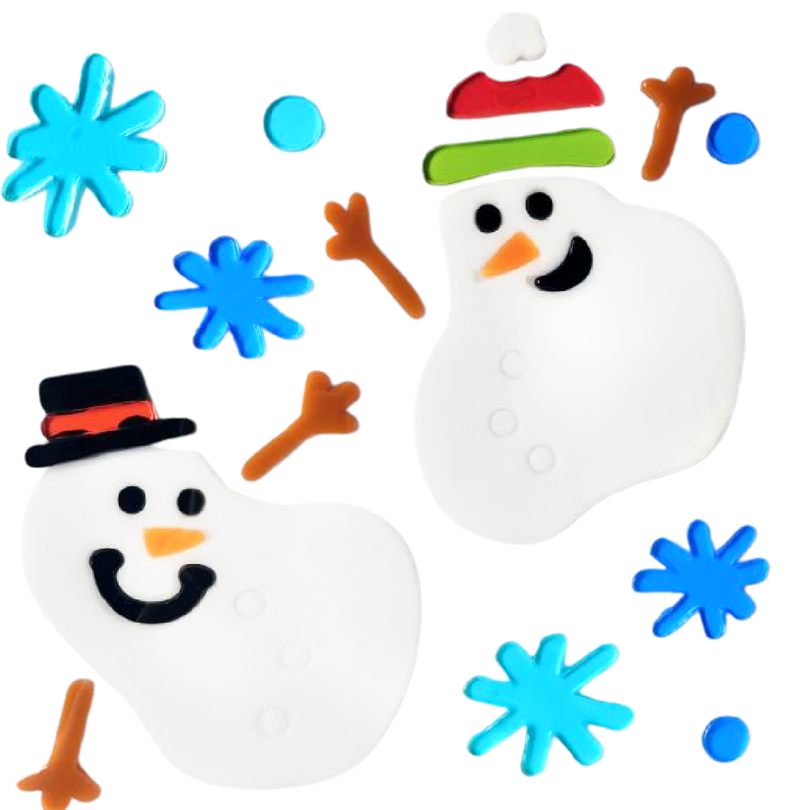 Christmas Gel Window Clings - Xmas Santa Claus Snowman Snowflake Penguin Christmas Tree Gift Window Stickers for Kids