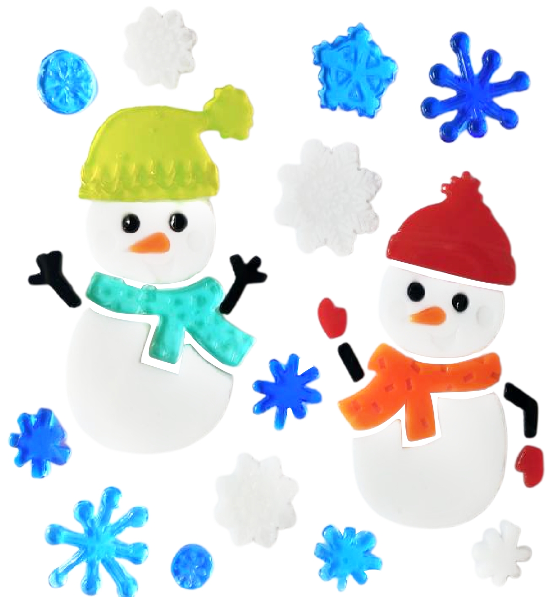 Christmas Gel Window Clings - Xmas Santa Claus Snowman Snowflake Penguin Christmas Tree Gift Window Stickers for Kids