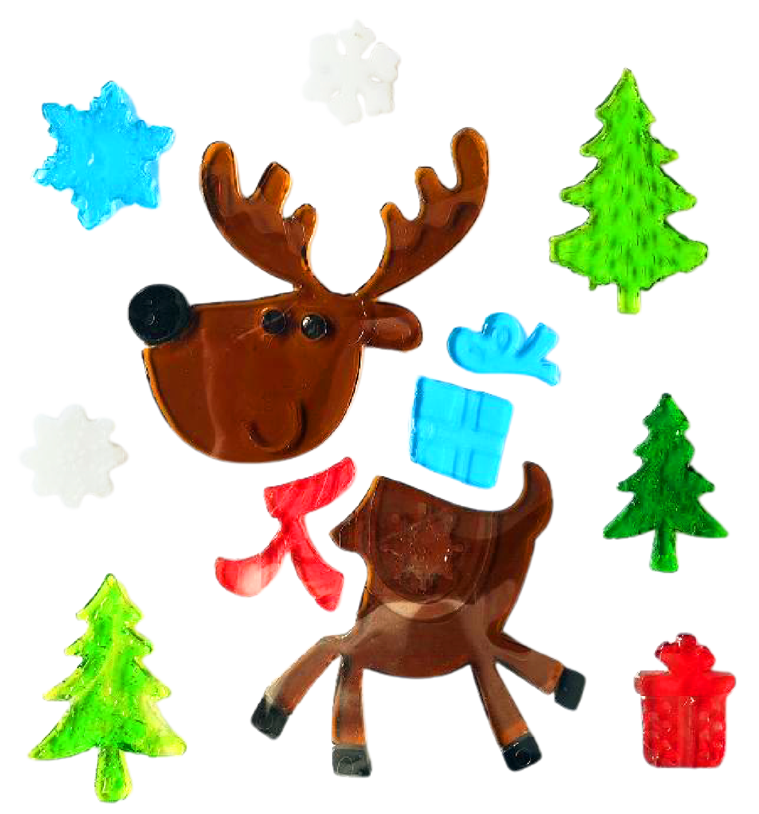 Christmas Gel Window Clings - Xmas Santa Claus Snowman Snowflake Penguin Christmas Tree Gift Window Stickers for Kids