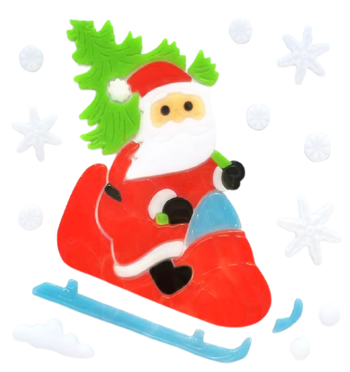 Christmas Gel Window Clings - Xmas Santa Claus Snowman Snowflake Penguin Christmas Tree Gift Window Stickers for Kids
