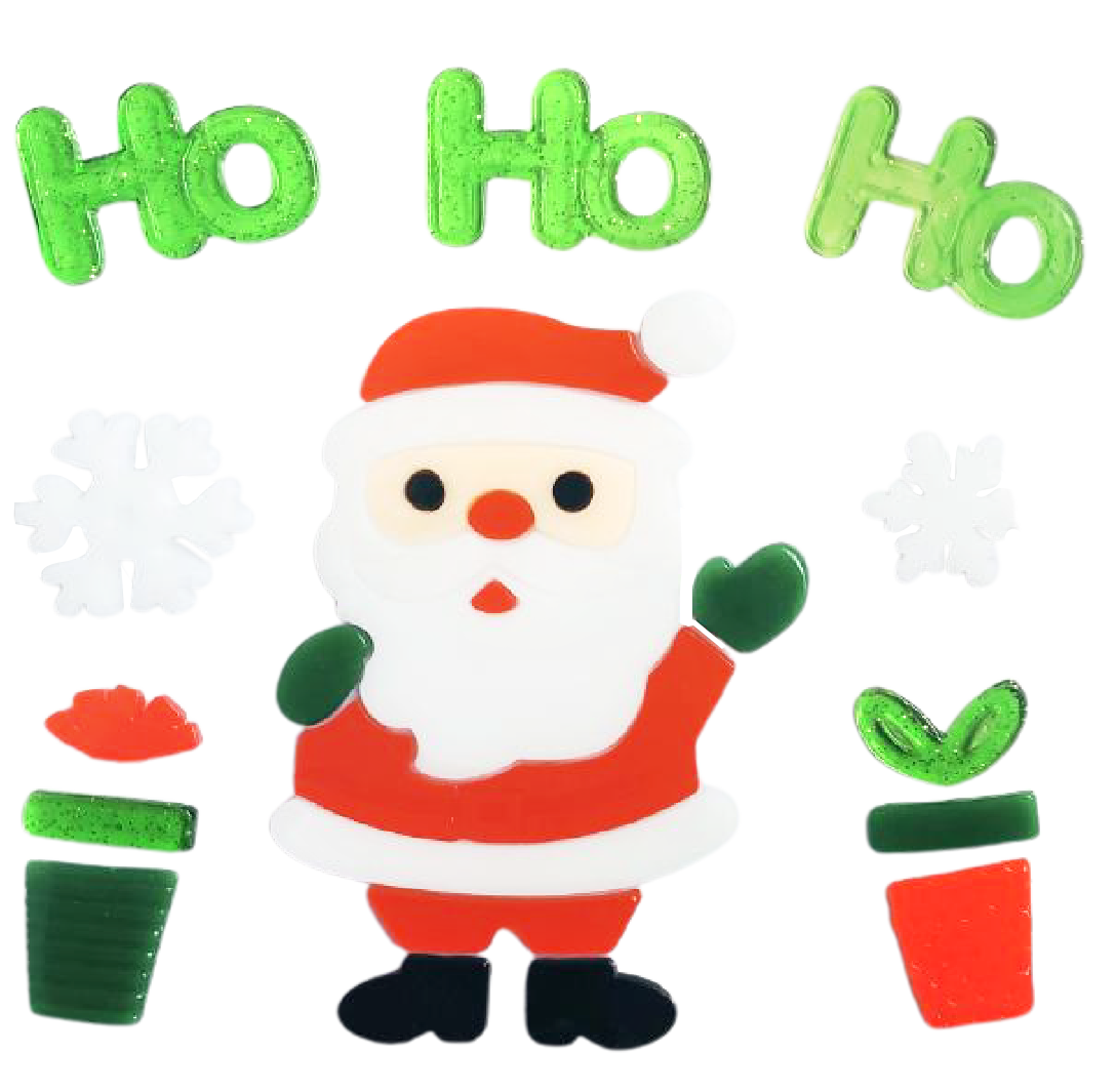 Christmas Gel Window Clings - Xmas Santa Claus Snowman Snowflake Penguin Christmas Tree Gift Window Stickers for Kids