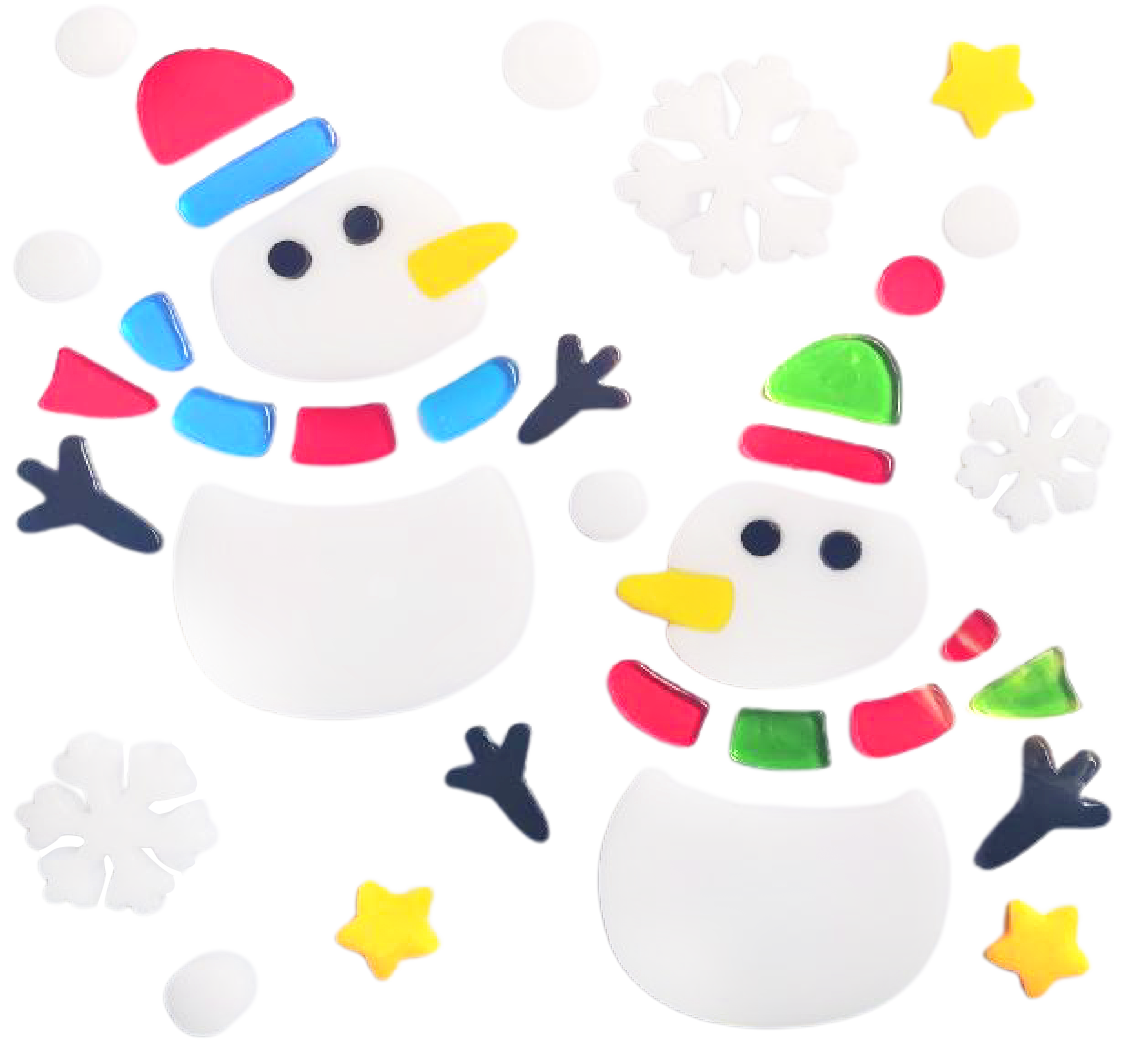 Christmas Gel Window Clings - Xmas Santa Claus Snowman Snowflake Penguin Christmas Tree Gift Window Stickers for Kids
