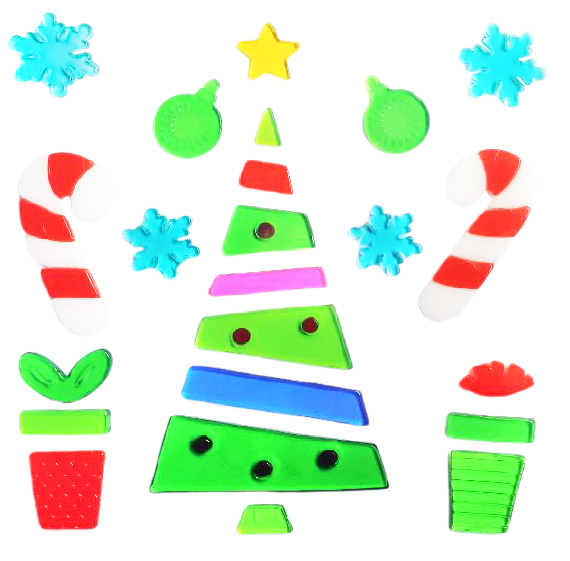 Christmas Gel Window Clings - Xmas Santa Claus Snowman Snowflake Penguin Christmas Tree Gift Window Stickers for Kids