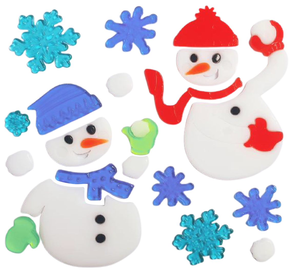 Christmas Gel Window Clings - Xmas Santa Claus Snowman Snowflake Penguin Christmas Tree Gift Window Stickers for Kids