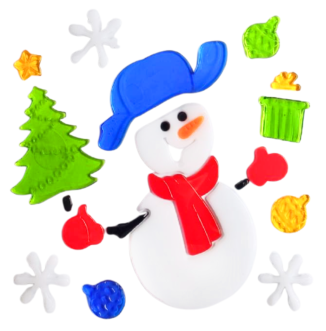 Christmas Gel Window Clings - Xmas Santa Claus Snowman Snowflake Penguin Christmas Tree Gift Window Stickers for Kids